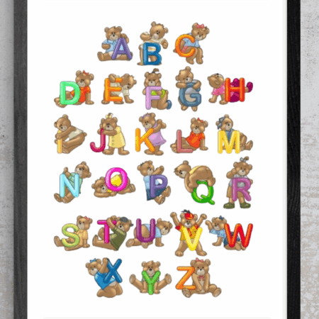 Teddy Bears Alphabet Chart | Digital Download