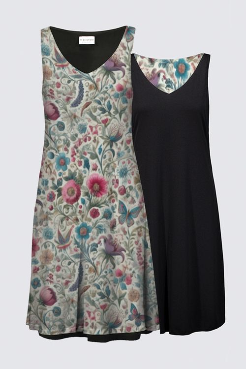 Designer Reversible Floral Dress