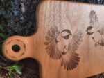 'Chickadees' wooden cutting board/charcuterie board