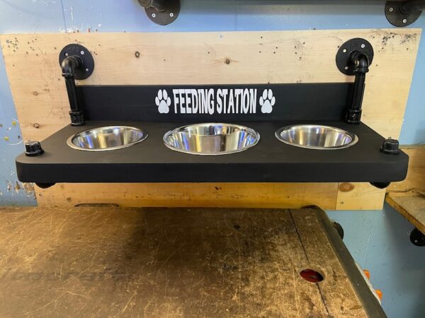 Floating Dog Bowl Feeder - Wall Mount Stylish Design for Modern Pet Dining - Space-Saving Dog Feeder & Bowl Combo