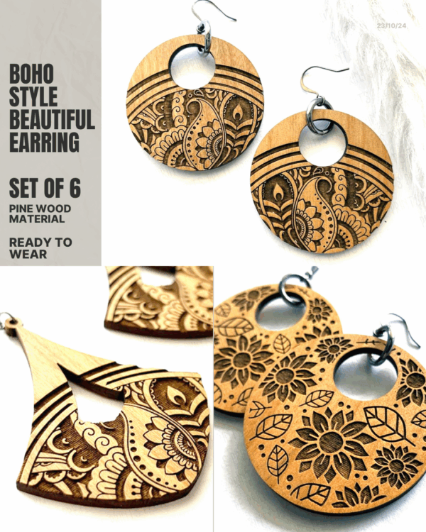 Boho Earring Set of 6 Pair Design Set - $20 *EXCLUSIVE DESIGN - 5 Pair Set for just 25*