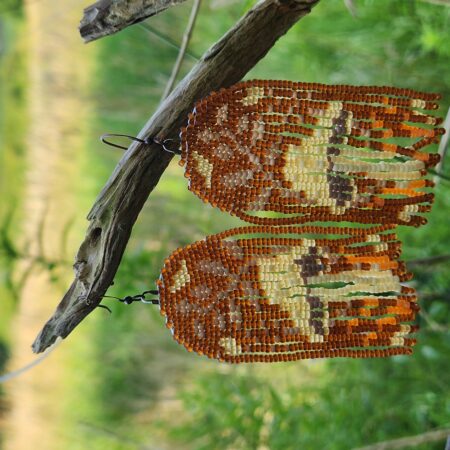 Handmade Beaded Mushroom Earrings – Earthy Autumn Tones