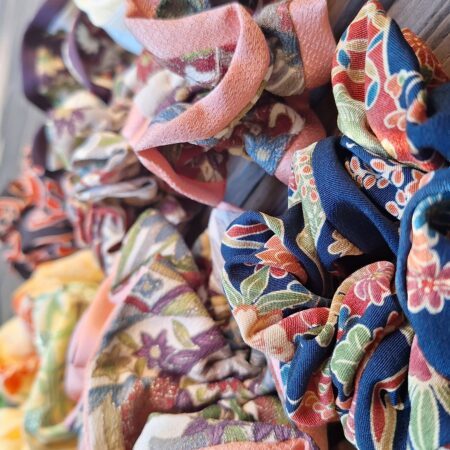 Kimono Scrunchie made of Japanese Vintage Kimono Fabric Hair Accessory antique kimono silk repurposed kimono remake upcycling