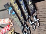 Handmade Wristlet Keychain – Japanese Style Cotton Fabric Strap (Red & Black Designs) | Made in Canada