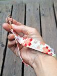 Handmade Wristlet Keychain – Japanese Style Cotton Fabric Strap (Red & Black Designs) | Made in Canada
