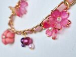 One-of-a-Kind Kimono Blossom Bag Charm – Handmade Japanese Fabric Accessory with Floral and Pearl Accents
