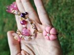 One-of-a-Kind Kimono Blossom Bag Charm – Handmade Japanese Fabric Accessory with Floral and Pearl Accents