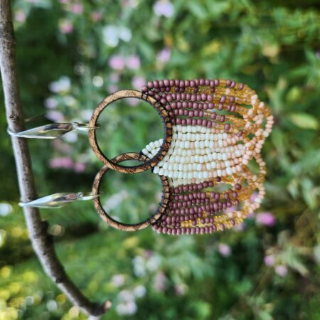 Boho Gradient Beaded Hoop Earrings