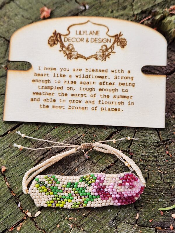 Handmade Beaded Flower Bracelet