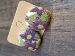 Kimono Fabric Covered Button Earrings | 22mm Japanese Textile Jewelry | made of authentic Japanese Vintage Kimono Upcycled | Handmade in Canada