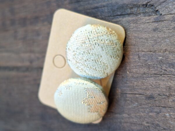 Kimono Fabric Covered Button Earrings | 22mm Japanese Textile Jewelry | made of authentic Japanese Vintage Kimono Upcycled | Handmade in Canada