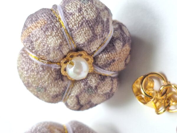 Handmade Kimono Fabric Plum Blossom Earrings – Japanese Floral Studs in White, Red, Lavender
