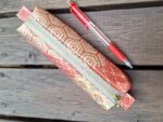 Handmade Silk Pencil Case – Upcycled Kimono Fabric, Small Zipper Pouch | Made in Canada