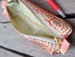 Handmade Silk Pencil Case – Upcycled Kimono Fabric, Small Zipper Pouch | Made in Canada