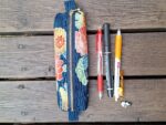 Handmade Silk Pencil Case – Upcycled Kimono Fabric, Small Zipper Pouch | Made in Canada