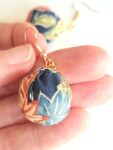 Authentic Kimono Silk Round Ball Earrings – Handmade Japanese Fabric Dangle Jewelry