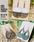Boho Earring Set of 10 Pair Design Set - EXCLUSIVE DESIGN - 10 Pair Set for just 25*
