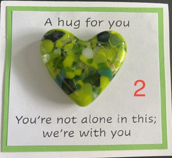 A Hug for You card with medium heart "You're not alone in this; I am with you"