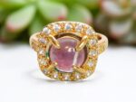 Amethyst Adjustable Ring: Gold Plated, Cubic Zirconia Accents, February Birthstone, Unique Promise Gift