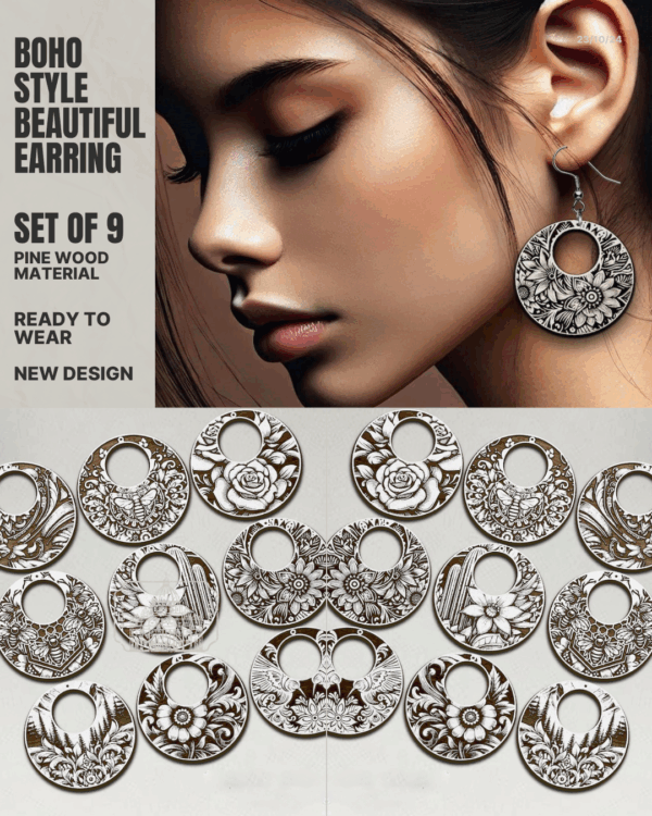Boho Earring Set of 9 Pair Design Set - EXCLUSIVE DESIGN - 9 Pair Set for just 20*