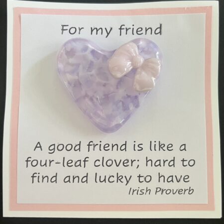 For My Friend card with medium glass pocket heart
