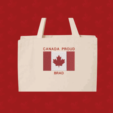 EMBROIDERED Canada Canvas Tote Bag, Canvas Bag, Personalized Tote Bag, Embroidered Tote Bag, Custom Tote Bag, Name Tote Bag
