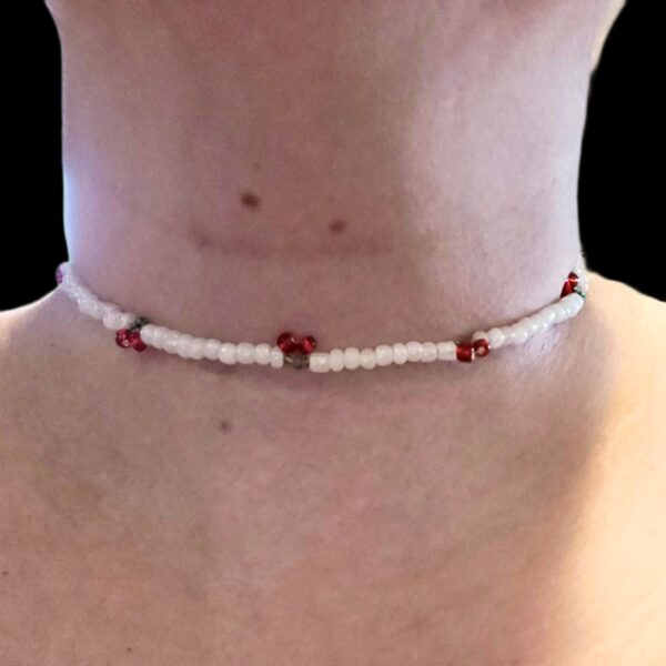 Cherry Beaded Jewelry Set - Necklace, Bracelet & Earrings