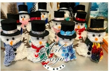 Cute Pom Pom Snowmen & Snowwomen