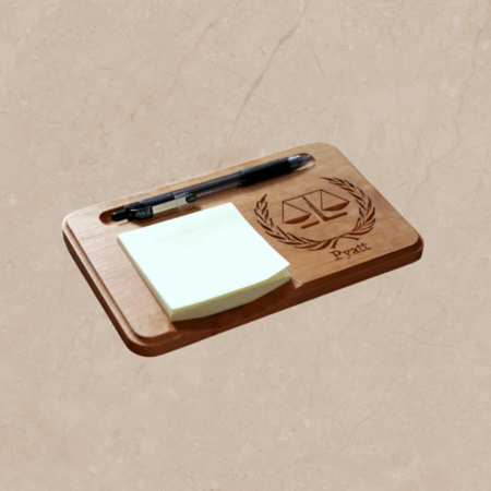 Lawyer Sticky Note Holder, Judge Gift, Personalized Sticky Note Holder & Pen, Wooden Sticky Note Holder