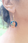 Authentic Kimono Silk Round Ball Earrings – Handmade Japanese Fabric Dangle Jewelry