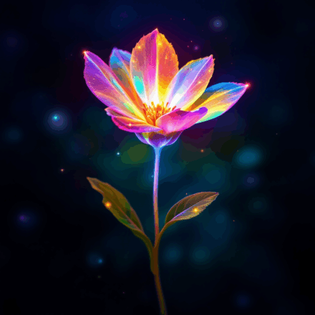 glowing rainbow flower