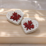 Heart-shaped Pin with Canadian Maple Leaf