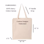 EMBROIDERED Cat Canvas Tote Bag, Canvas Bag, Personalized Tote Bag, Embroidered Tote Bag, Custom Tote Bag, Name Tote Bag