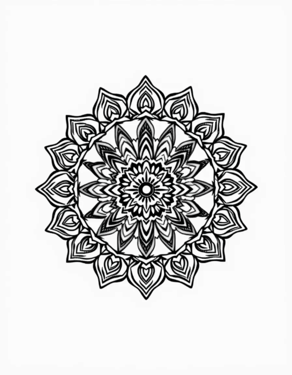 Mandala Coloring Book - 40 Pages of Beautiful Intricate Designs - Digital Download