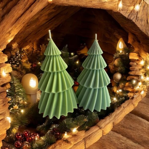 Blue Spruce Christmas Tree Candle: Coconut Soy Wax Holiday Decor