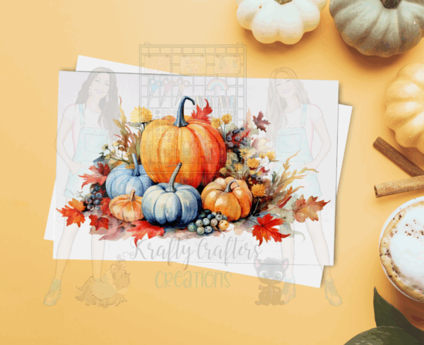 Fall Pumpkin Greeting Card Set – 5x7 Autumn Cards with Envelopes (Set of 4, Blank Inside)