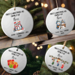 Personalized Family of 3 Christmas Ornaments – Custom First Christmas Keepsake (Double-Sided, Add Names)