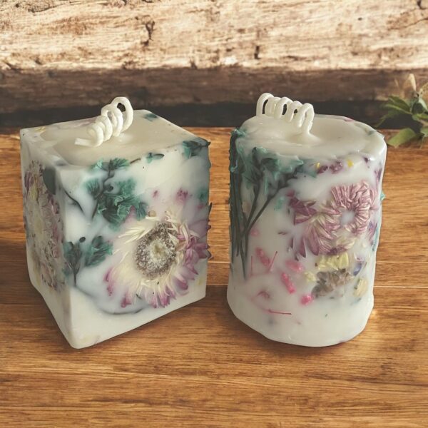 Botanical Pillar Candle Gift Set: Green Tea and Lemongrass Cocosoy Wax
