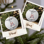 Personalized Family of 3 Christmas Ornaments – Custom First Christmas Keepsake (Double-Sided, Add Names)