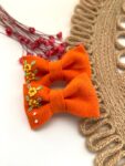 Hand-Embroidered Bow Pair – Multiple Colors Available
