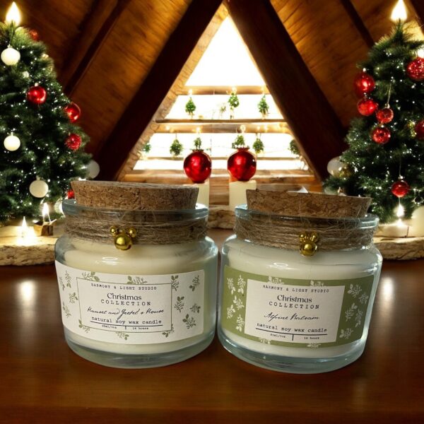 Christmas Candle Gift Set: Alpine Balsam & Gingerbread Scented Soy Wax