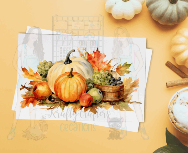 Fall Pumpkin Greeting Card Set – 5x7 Autumn Cards with Envelopes (Set of 4, Blank Inside)