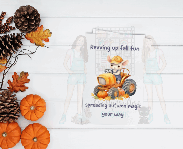 Fall Mouse Greeting Card Set – 5x7 Autumn Cards with Envelopes (Set of 7, Blank Inside)