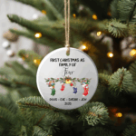 Personalized Family of 4 Christmas Ornaments – Custom First Christmas Keepsake (Double-Sided, Add Names)