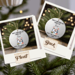 Personalized Family of 4 Christmas Ornaments – Custom First Christmas Keepsake (Double-Sided, Add Names)
