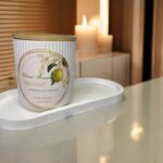 Citrus Soy Candle in Jesmonite Vessel: Limoncello Creme Scent
