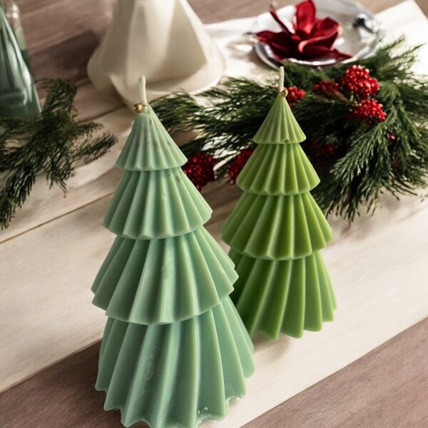 Blue Spruce Christmas Tree Candle: Coconut Soy Wax Holiday Decor