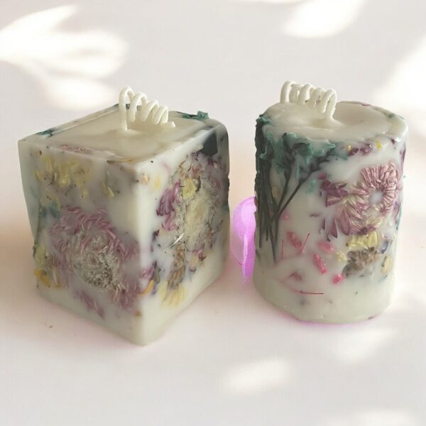Botanical Pillar Candle Gift Set: Green Tea and Lemongrass Cocosoy Wax