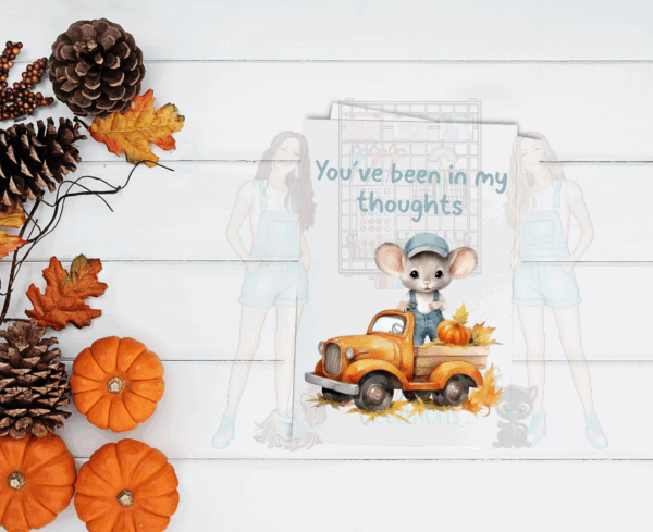 Fall Mouse Greeting Card Set – 5x7 Autumn Cards with Envelopes (Set of 7, Blank Inside)