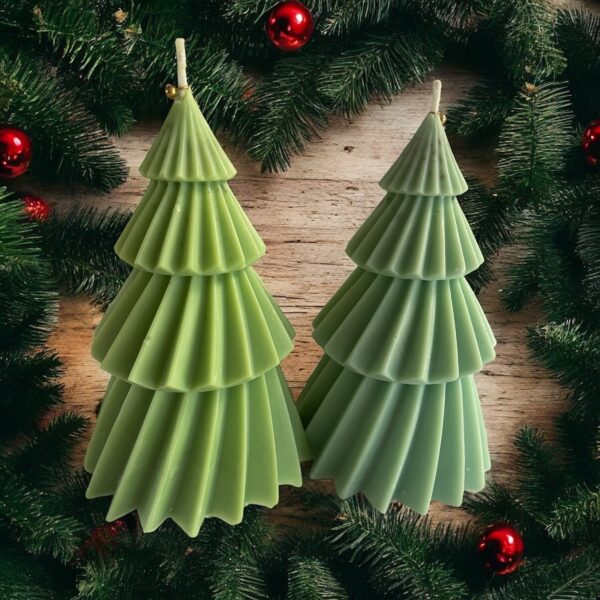 Blue Spruce Christmas Tree Candle: Coconut Soy Wax Holiday Decor